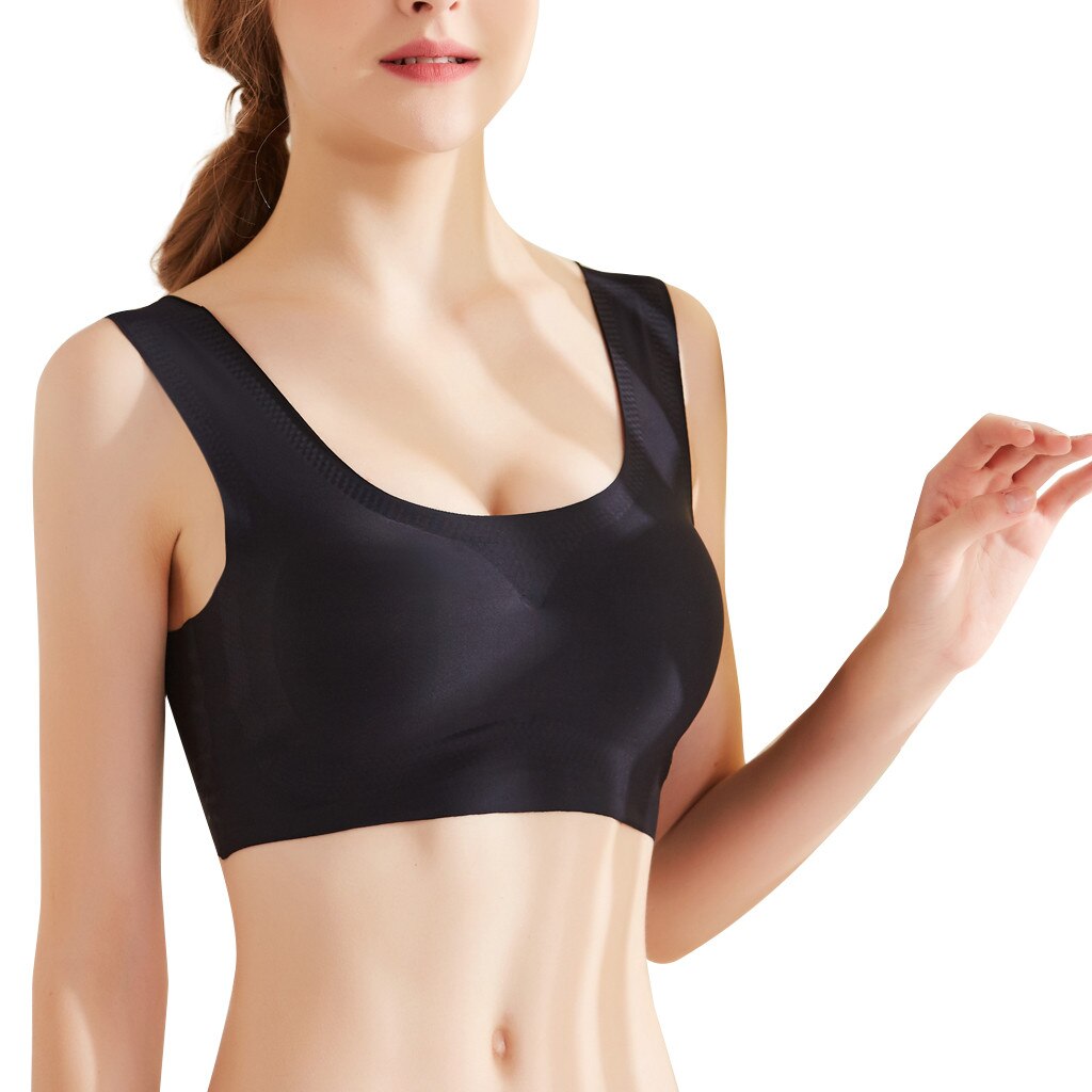 Sujetador de Yoga suave con espalda en U para mujer, Top acolchado de sensación desnuda, para correr, Fitness, gimnasio, 25 #: Black / L