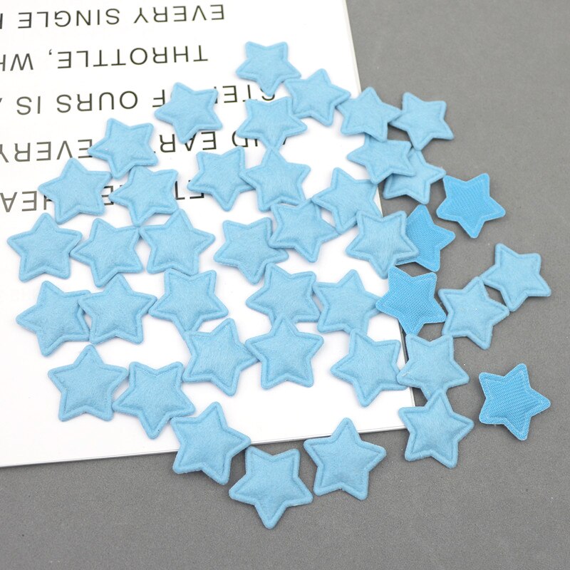 30 stuks 2.5cm stervormige vilten lapjes applicatie voor knutselen/kleding/haarspeld diy scrapbooking doos decoratie accessoires: Hemelsblauw