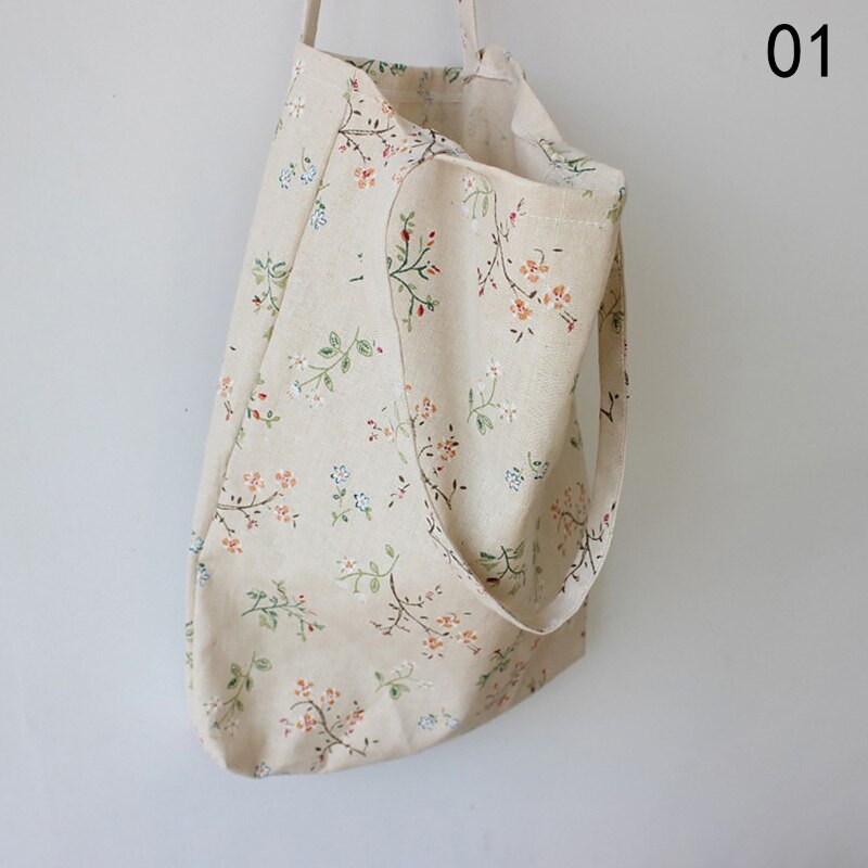 41*32Cm Aankomst Vrouwen Meisje Opvouwbaar Herbruikbare Print Boodschappentas Eco Tote Handtas Strandtas Katoen Linnen schoudertas: 1