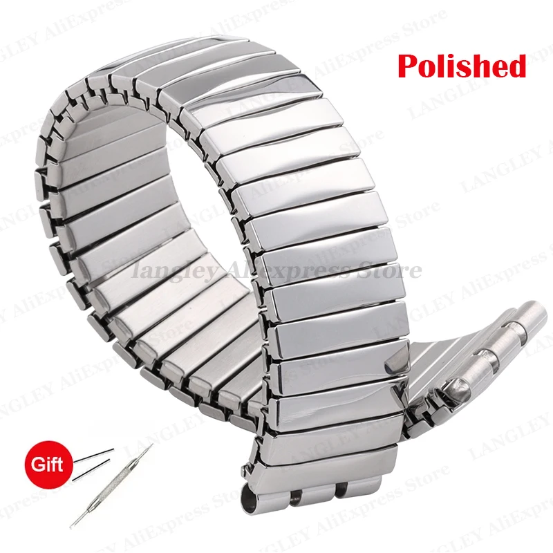 Elastisches Metall-Uhrenarmband für Swatch-Uhrenarmband, 17 mm, 20 mm, strecken-Erweiterung, Edelstahl-Uhrenarmband, Herren- und Damenarmband-Zubehör: Schwarz Gelb / 17mm