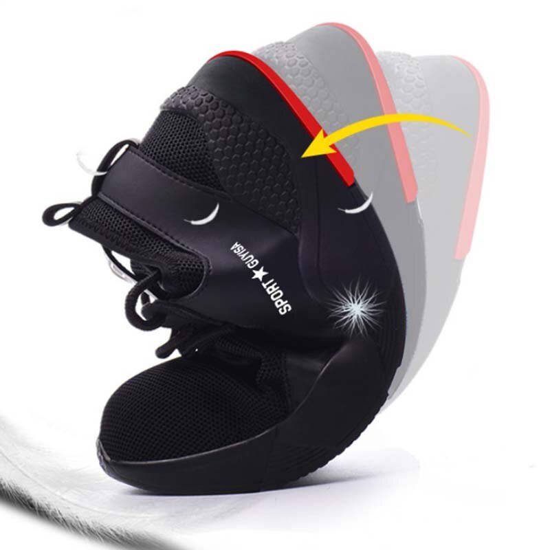 Men's Work Safety Shoes Steel Toe Cap Breathable Sports Shoes Breathable Lightweight Summer Men's Sports Shoes