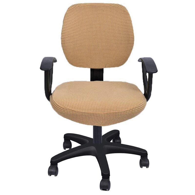 3 arten Material Büro Stuhl Abdeckung strecken Computer Stuhl Abdeckung Schreibtisch Stuhl Sitz und Zurück Abdeckungen Universal-: Typ 3 Braun