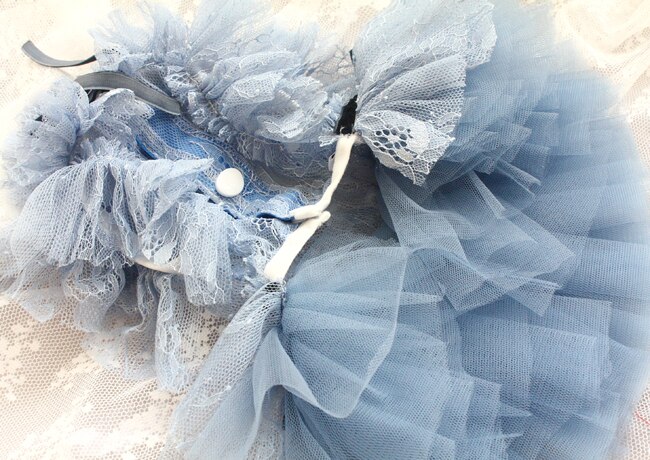 Robes princesse haze bleu en fil de soie | Vêtements tutu, fait à la main, plus hauts et sexy, pour chats et animaux,