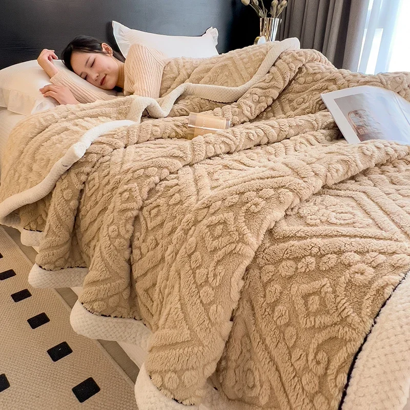 Europese stijl gesneden fluwelen warme deken voor bed Zachte pluizige bankhoes Dekens Super warmte Herfst Winter Gooi deken: 120x200cm / green