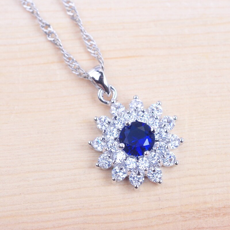 Ensemble de bijoux de mariage en zircon pour femmes, bijoux de luxe, cristal bleu, pendentifs, collier, boucle d&#39;oreille, fête, QZ0152