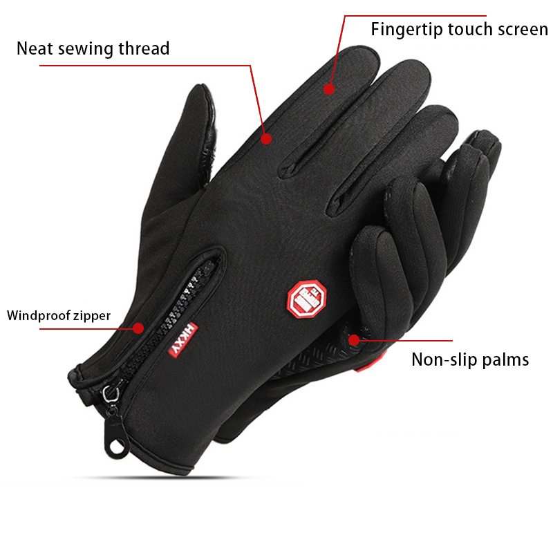 1 Piece of Sports Gloves, Outdoor Cycling, Skiing and Mountaineering Gloves, Autumn and Winter Touch Screen Non-Slip Gloves, Waterproof, Windproof and Warm Gloves