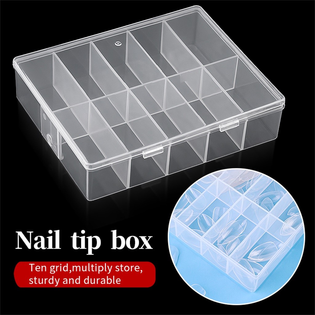 Leven Essentiële 10 Compartiment Opbergdoos Praktische Verstelbare Plastic Case Voor Bead Ringen Sieraden Display Organizer