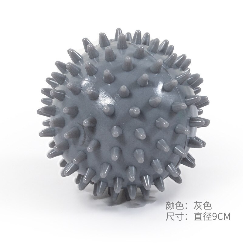 Pelota de masaje PVC de ejercicios suelas de mano PVC erizo sensorial agarre entrenamiento mano alivio de dolor en el pie bolas de 9cm: Gris