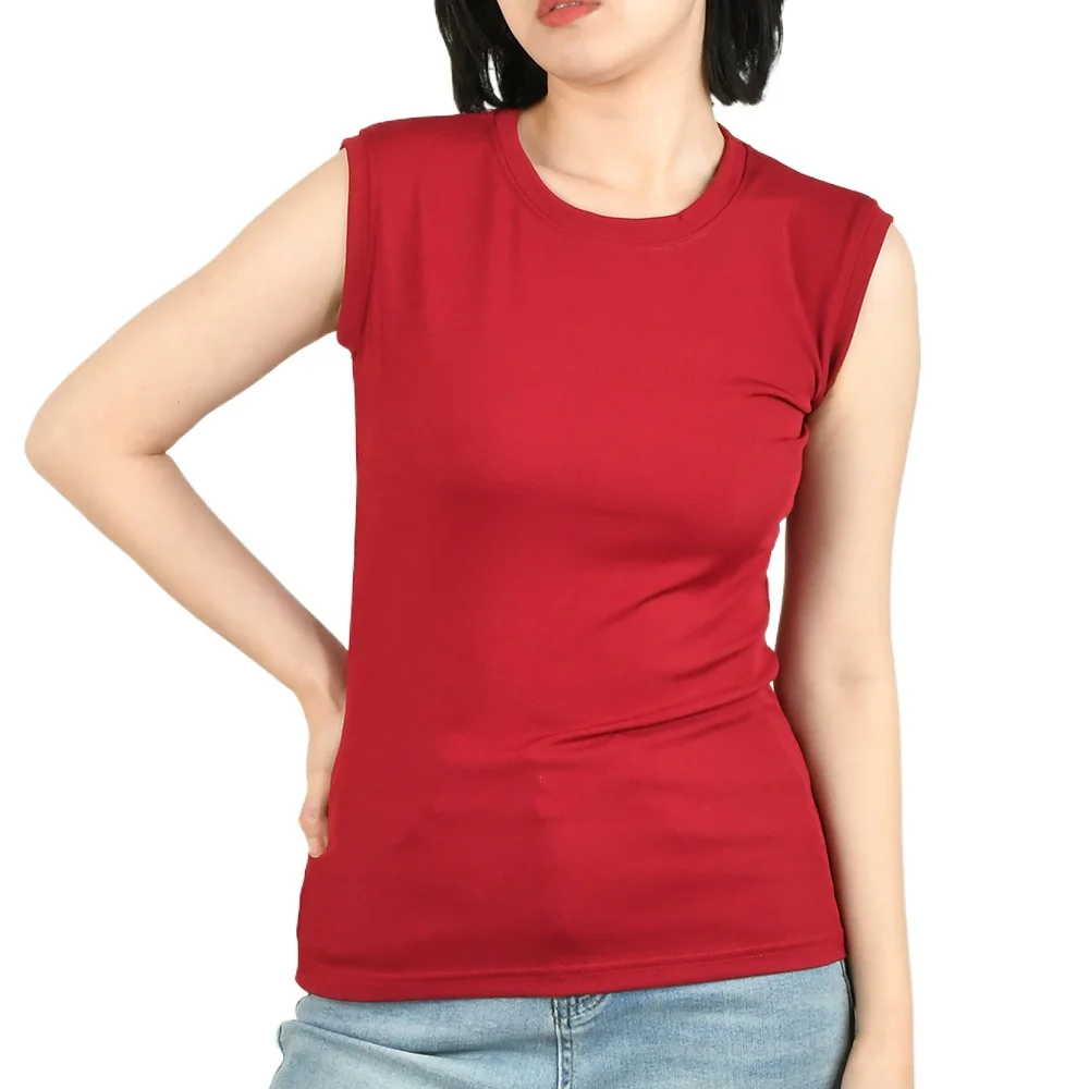 Zwart, wit, rood, kaki, zomerse mouwloze t-shirt voor dames, polyester, coole tanktops, dames camisole, dames t-shirt, vest, ondershirt: M / Blauw