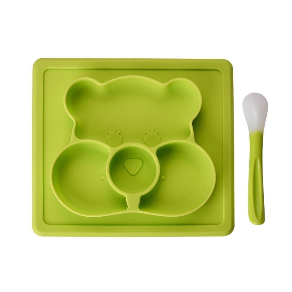 Silicon Cartoon Plate Infants Supplementary Food Box Baby Learning Plate BPA Free: 1