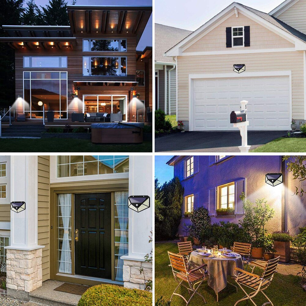 Outdoor Waterdichte Solar Wandlamp 100LED Groothoek Menselijk Lichaam Sensor Verlichting Zonne-energie Outdoor Tuin Verlichting