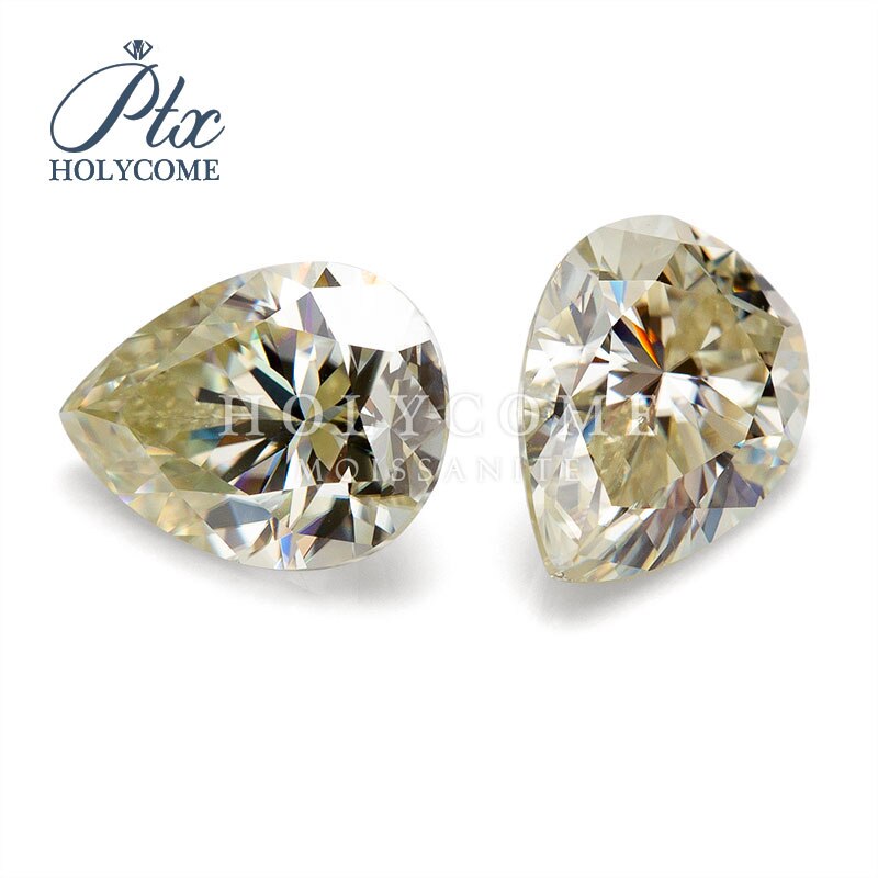 yellow Pear Shape Cut Synthetic Moissanite Price Per Carat For Jewelry Making