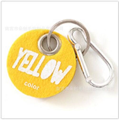 Jeden Filz Schlüssel Kette Schlüssel Anhänger Aluminium Legierung Einfache Nette Dynamische Schlüssel Ring: Gelb