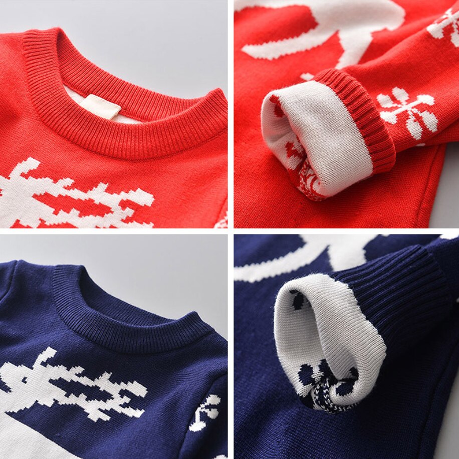 Gonna maglione per ragazze cervo natalizio abito a maniche lunghe autunno e inverno gonna per bambini ispessita neonata abito da neve di natale