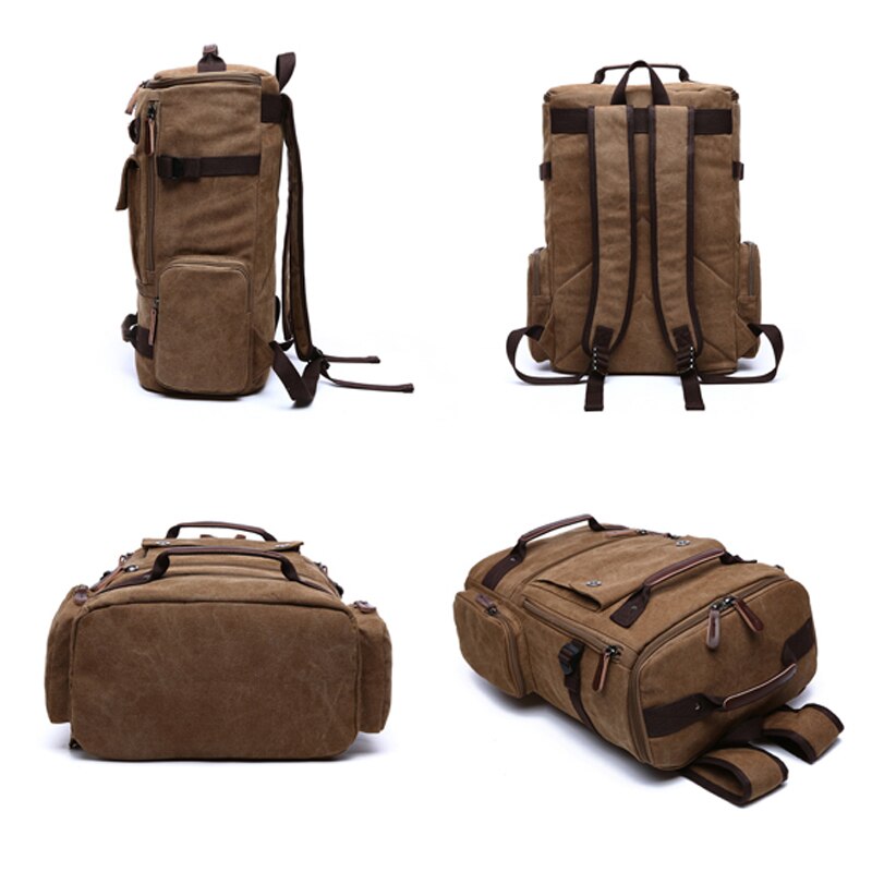 Heren Rugzak Vintage Canvas Rugzak Schooltas Mannen Reistassen Grote Capaciteit Rugzak Laptop Rugzak