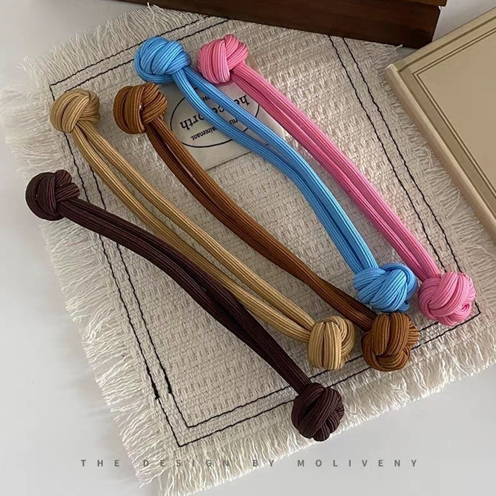 Gomas elásticas para el pelo con nudo Simple para mujer, soporte para cola de caballo, bandas de goma gruesas, diademas de Color sólido, accesorios para el cabello