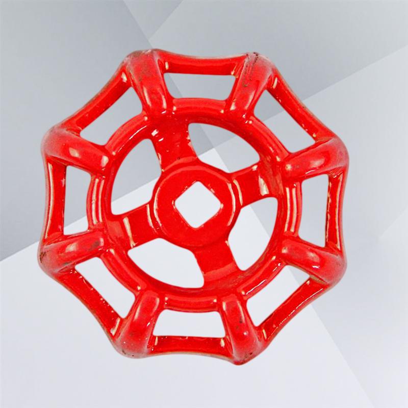 6*6 Cast Iron Valve Handle Gate Valve Ball Valve Hand Wheel Shutoff Value Decorative Water Pipe Fittings 50g (Red)