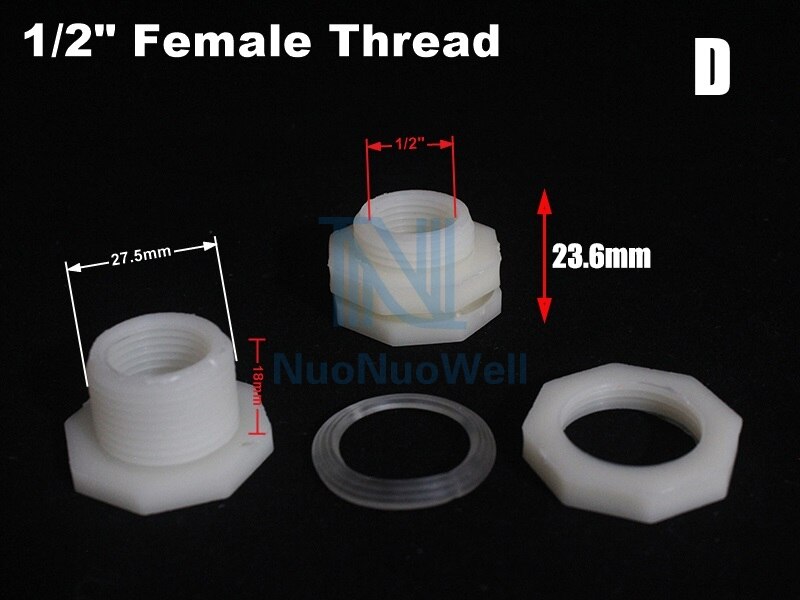 Plastic Water Tank Connectors Fish Tank Accessories Pool Bucket Inner Outer Wire Adapter Drainage Aquarium Bulkhead Joints: D