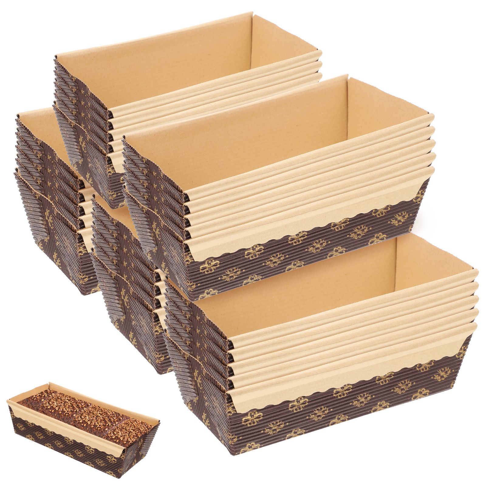 25 Pcs Baking Trays Cake Paper Chiffon Cups Cardboard Loaf Pans for Coffee Liners Mini