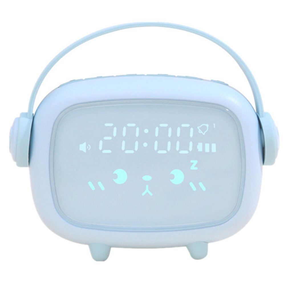 Cute Night Light Alarm Clock Timing Countdown Alarm Clock LED Smart Kids Alarm Clock Night Light Home Decor: blue