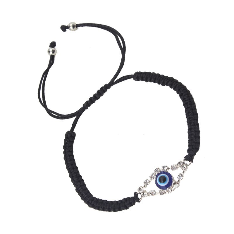 1 String Zwart Gevlochten Armband Evil Eye Charms Armband Verstelbare Kant-Up Touw Armband Mode Mannen Vrouwen Sieraden Lucky