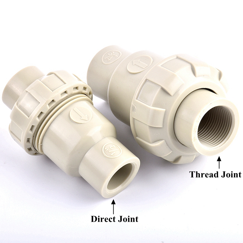 20~63mm PPH Check Valve, Sewer Pipe Drain One Way Non Return Flap Valve General Garden Watering Irrigation Water Pipe Connector