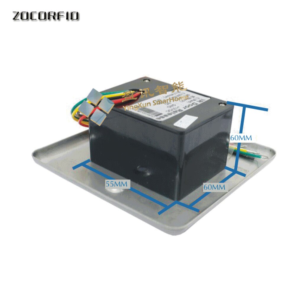 86X86mm Stainless steel Metal door Release button IR Contactless No touch Infrared exit button