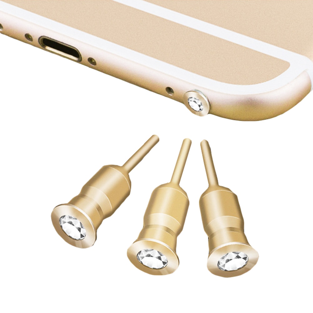 CatXaa Headphone Port Dust Plug Diamond CellPhone Earphone 3.5mm Jack Stopper Metal Headset Cover for Tablet PC MP3 MP4 Speaker