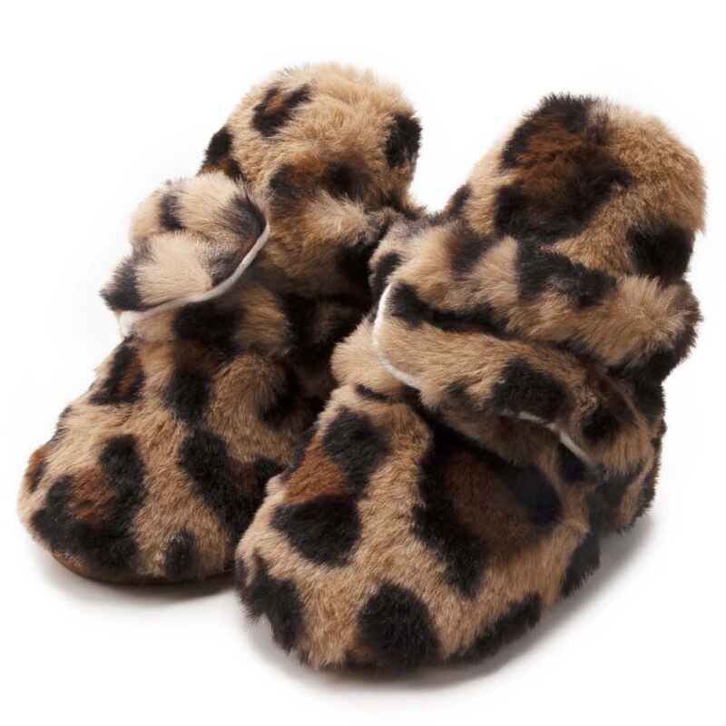 Bébé hiver moelleux troupeau bottes bébé fille garçons hiver chaussures léopard enfant en bas âge premiers marcheurs enfant chaussures 0-18M: K / 0-6M