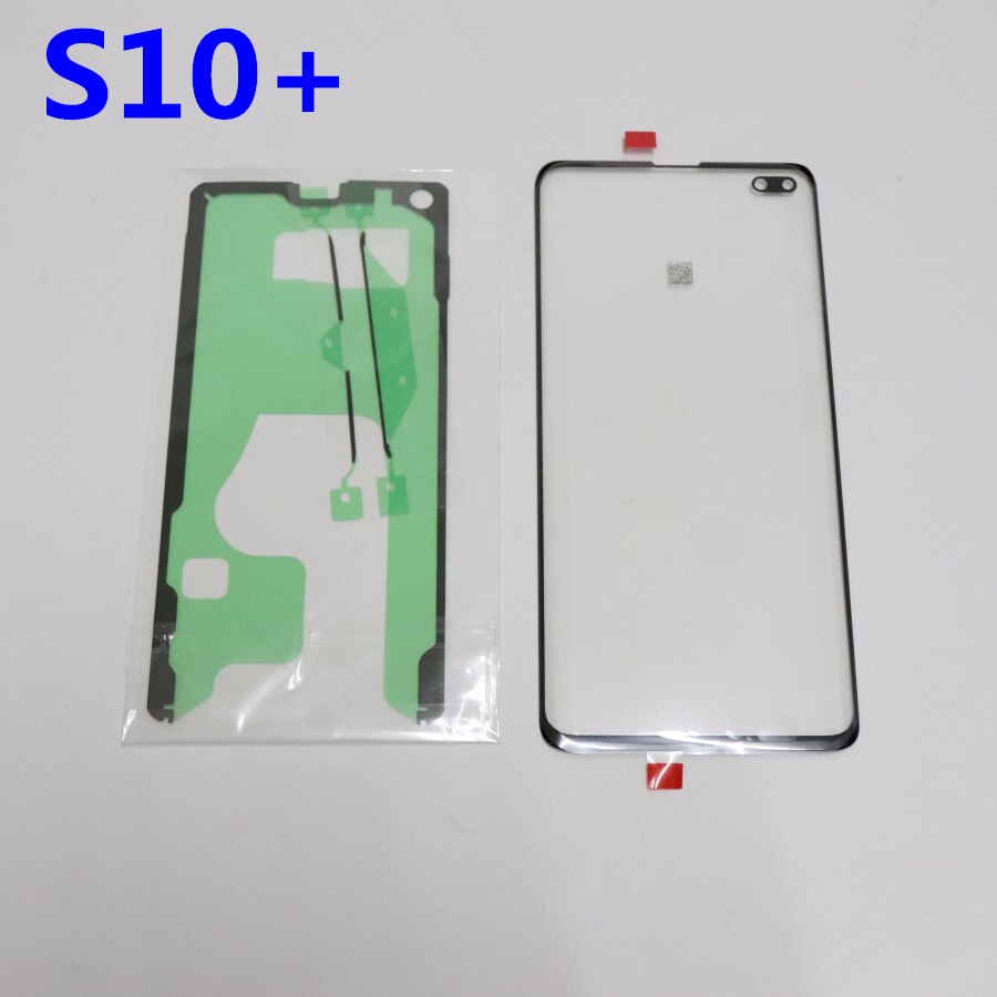 Lcd frente lente exterior para samsung galaxy s10 s10 plus 5g g975 s20 s20 + tela de toque vidro s10 5g g977 substituição quadro adesivo: S10 Plus