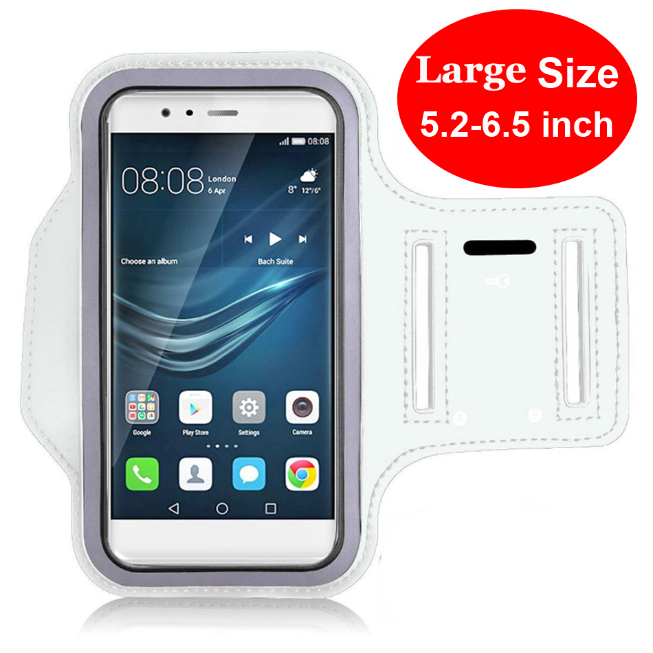 Oppselve Premium Telefoon Armband Case Houder Voor Running Universele Armband Telefoon Case Voor Iphone 11 Pro Max Outdoors Telefoon Stand: Large Size (White)