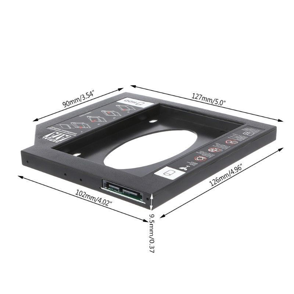 2022 12.7 millimetri di plastica HDD Caddy alluminio universale SATA 3.0 2.5 &quot;SSD CD DVD a custodia Optibay custodia CD-ROM Laptop dispari