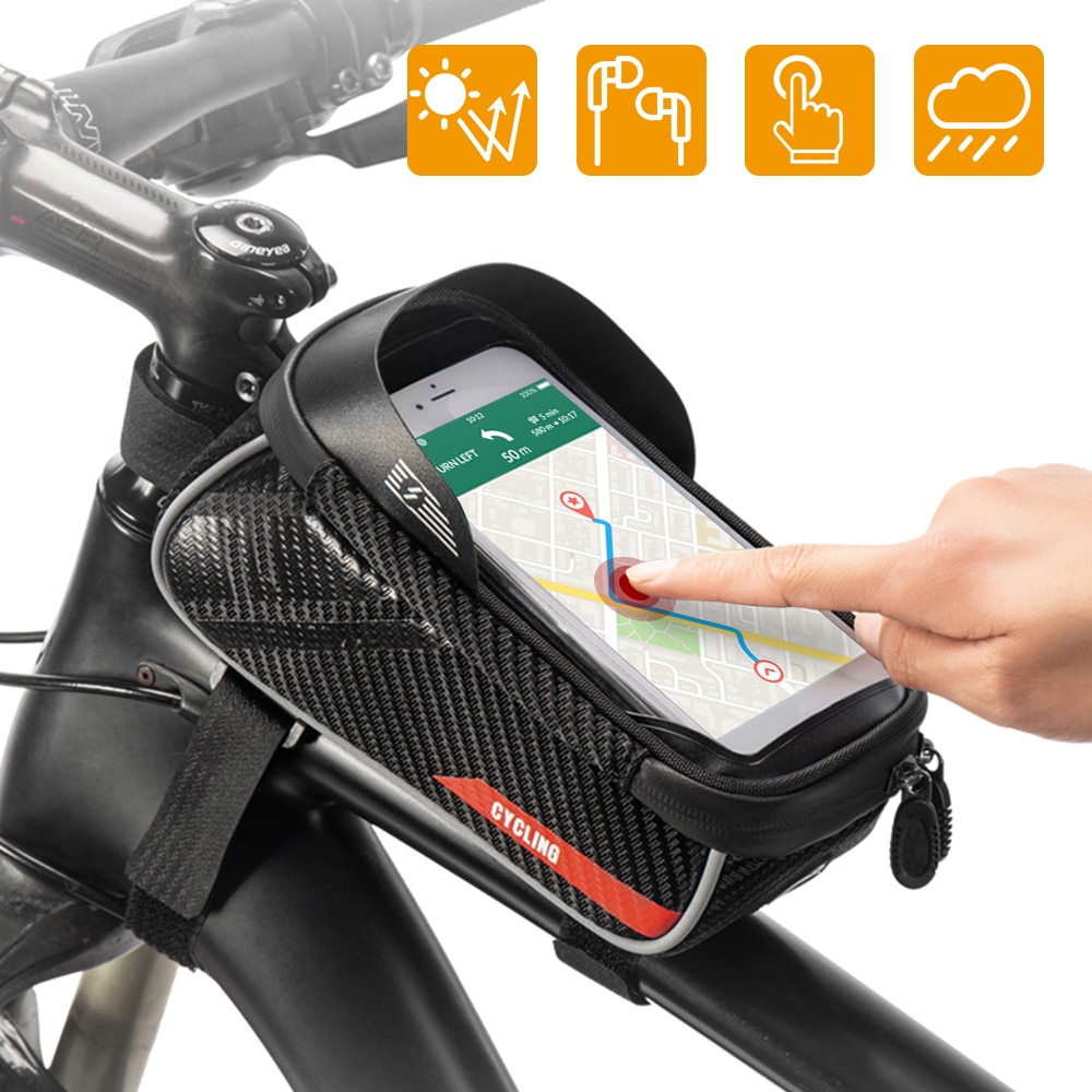 Fiets telefoon houder tassen waterdichte voor frame bovenbuis tas met touchscreen telefoon houder fiets fiets telefoon tas pack