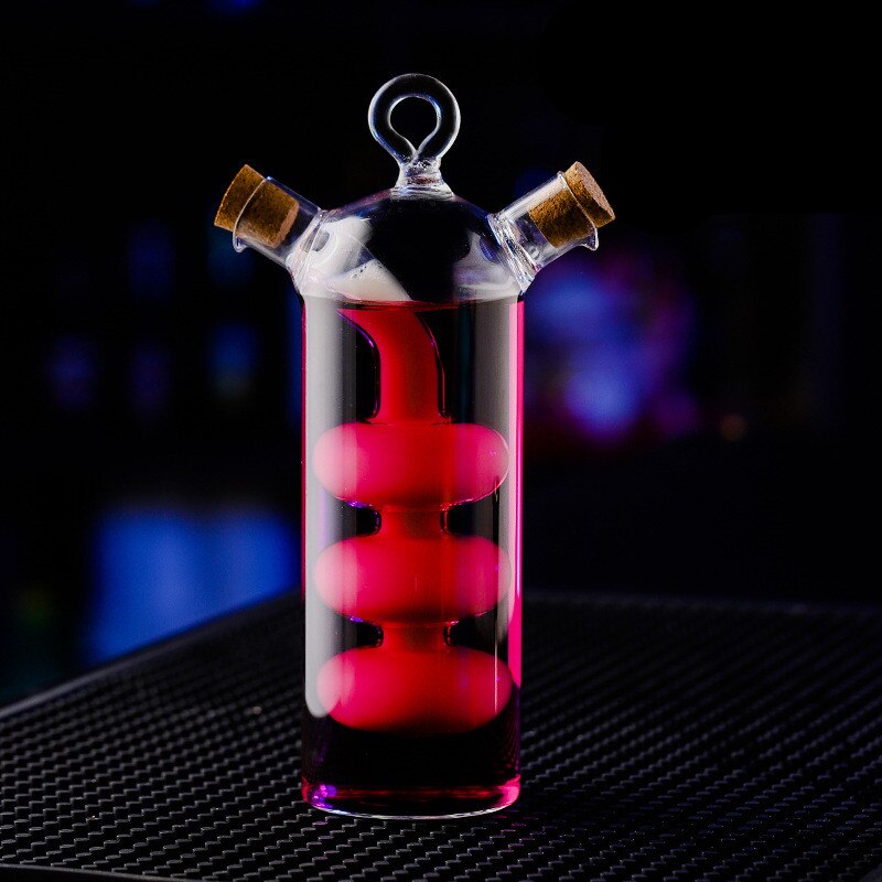 1/pcs Double Tube Glass Cup Mandarin Duck Martini Cocktail Glass Party Bar Coffee Wine Bottle Doomed Drinkware: 1PCS-B