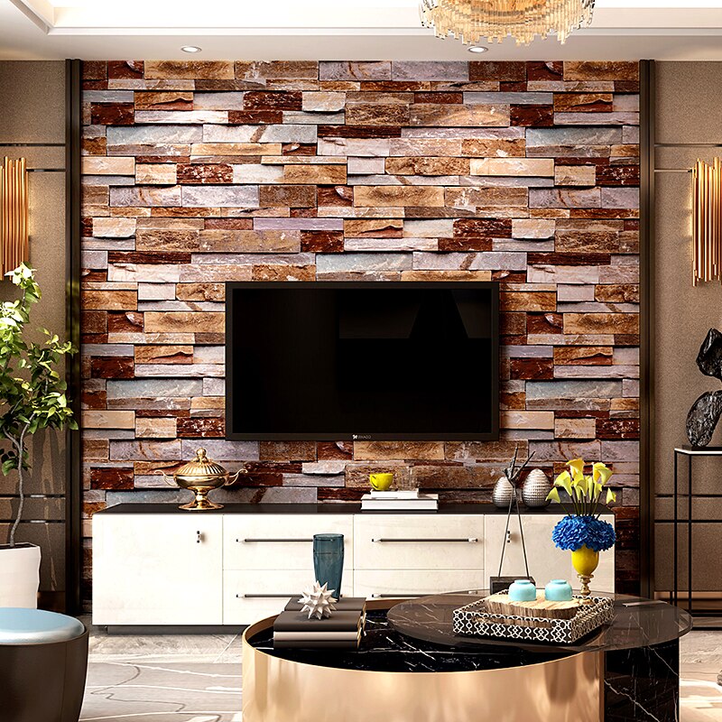 PVC Waterdichte 3d Baksteen Behang Tv Achtergrond Cluture Stone Wall Paper Roll Resturant Schoonheidssalon Wallpapers