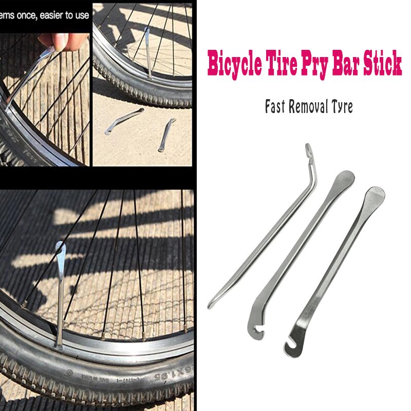 1 Pcs Bicycle Tire Pry Bar Stick Bike Portable Fast Removal Tyre Changer Metal Stainless Steel Lever Outdoor Cycling Repair Tool