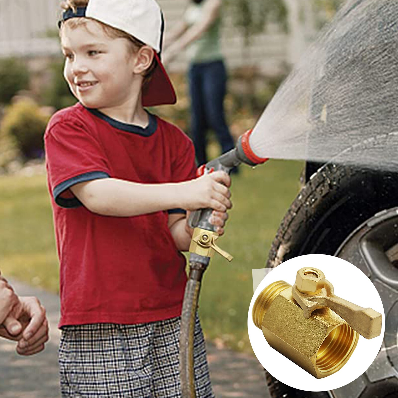 Heavy Duty Brass Shut Off Valve- 3/4 Inch Solid Garden Hose Shut Off Valve Fit All Garden Hose Connector-Set Of 2 Hose