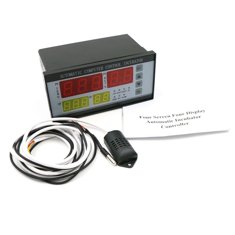 Contrôleur d'incubateur d'oeufs de XM-18 Thermostat Hygrostat contrôle de micro-ordinateur entièrement automatique avec sonde de capteur d'humidité de la température