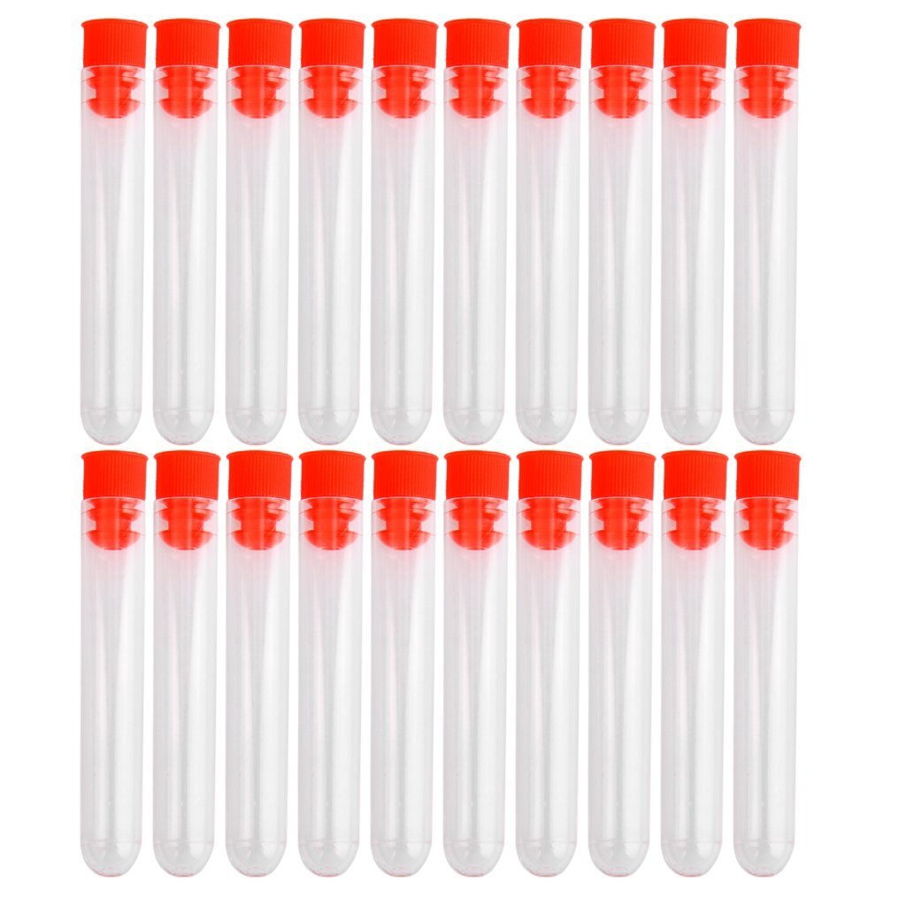 20 Pcs Plastic Hard Test Tube Laboratorium Test Tool 75*12Mm