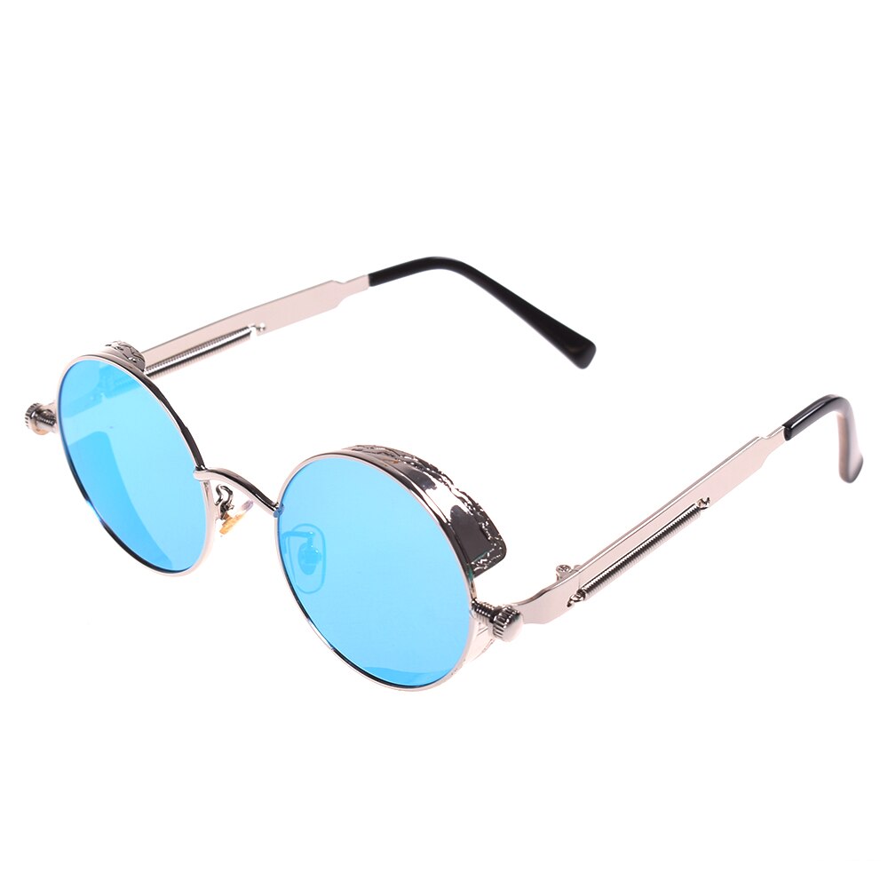 Vintage retro polariserede steampunk solbriller metal runde spejlede briller mænd cirkel solbriller  uv400