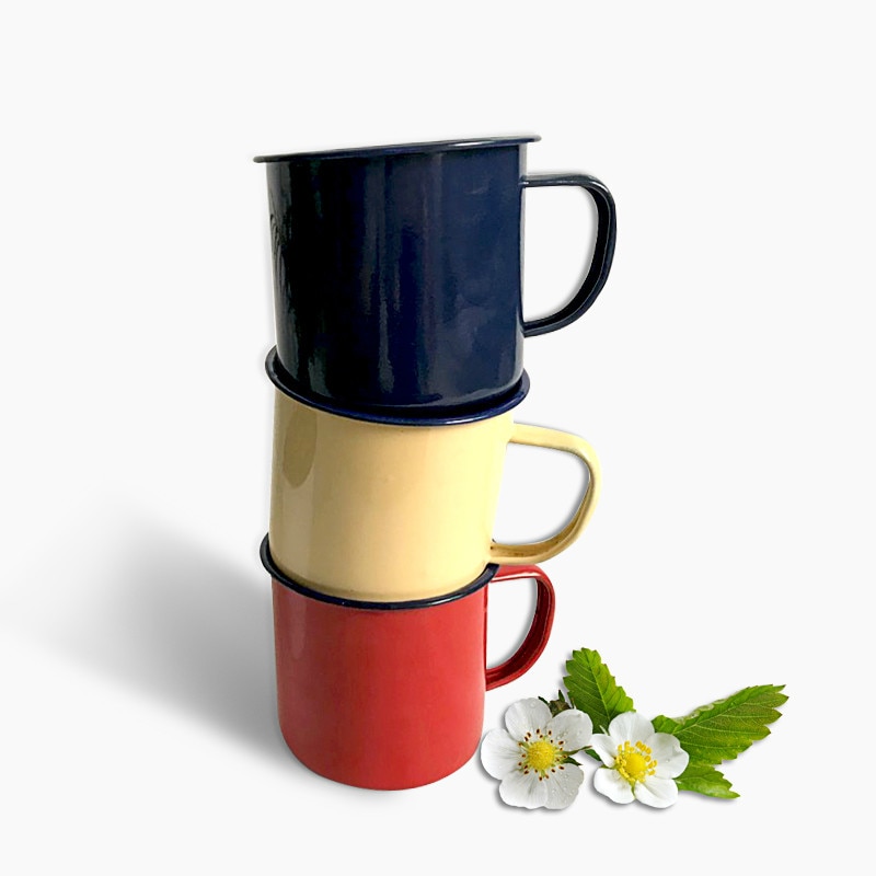 RUIDA Print Coating Enamel Simple Cup Nostalgic Vintage Lover Enamel Drinkware Coffee Cups Tea Cup XO00ZB