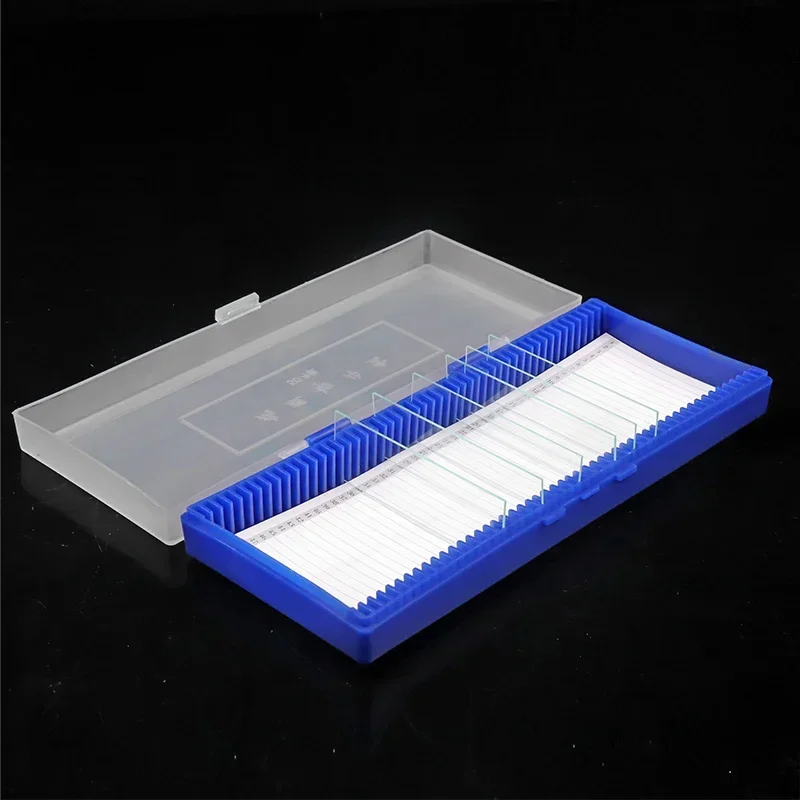 Microscope Slide Box Biological Pathology Slides Bio Slice Slots Storage Box Rectangular Microscope Glass Specimen Holder: Yellow