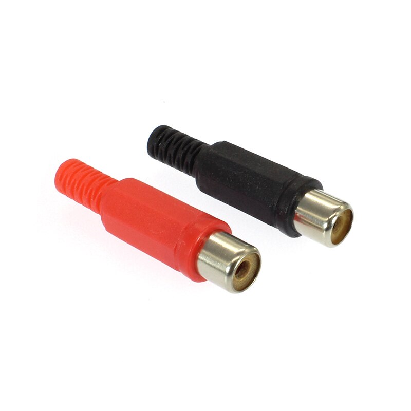 10 Stks/partij 5 Zwart En 5 Rode Rca Plastic Av Plug Connectors Plastic Behuizing Stereo Audio Plug Channel Dual Connector diy: Female