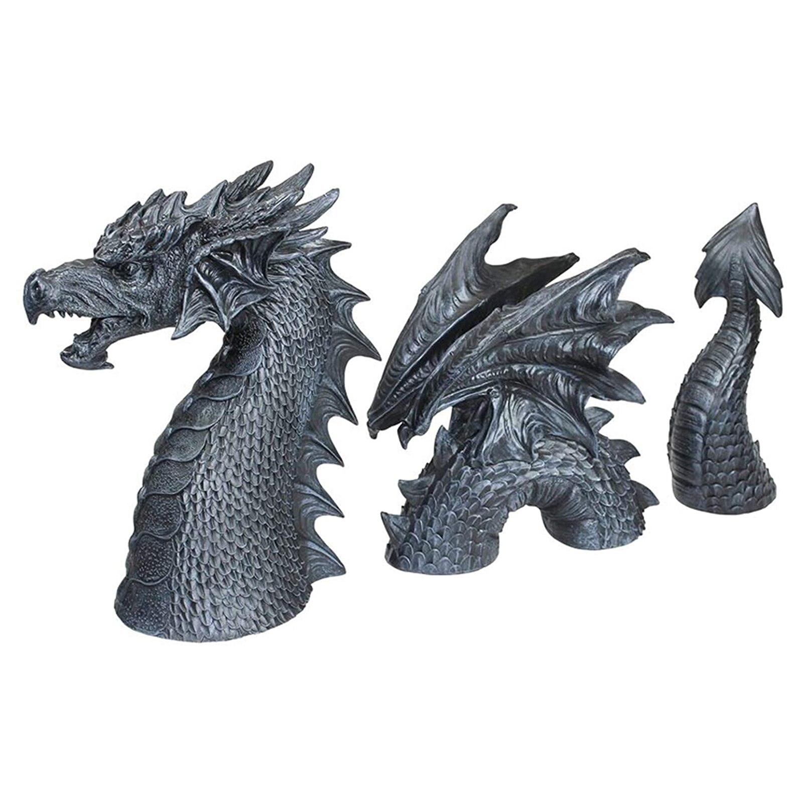 Dragon Novelty Gothic Garden Statues Dragon Figure Statues Patio Front Lawn garden decoration outdoor garden accessories: black