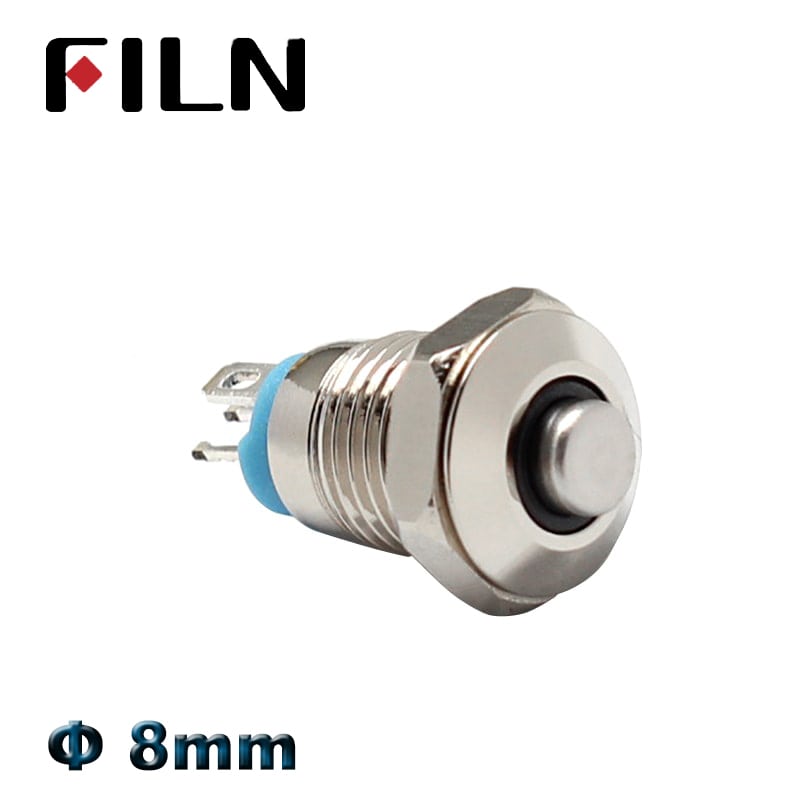 8mm mini metal push button switch on off momentary high head switch 3v 12v led illuminated push button 1 no switch