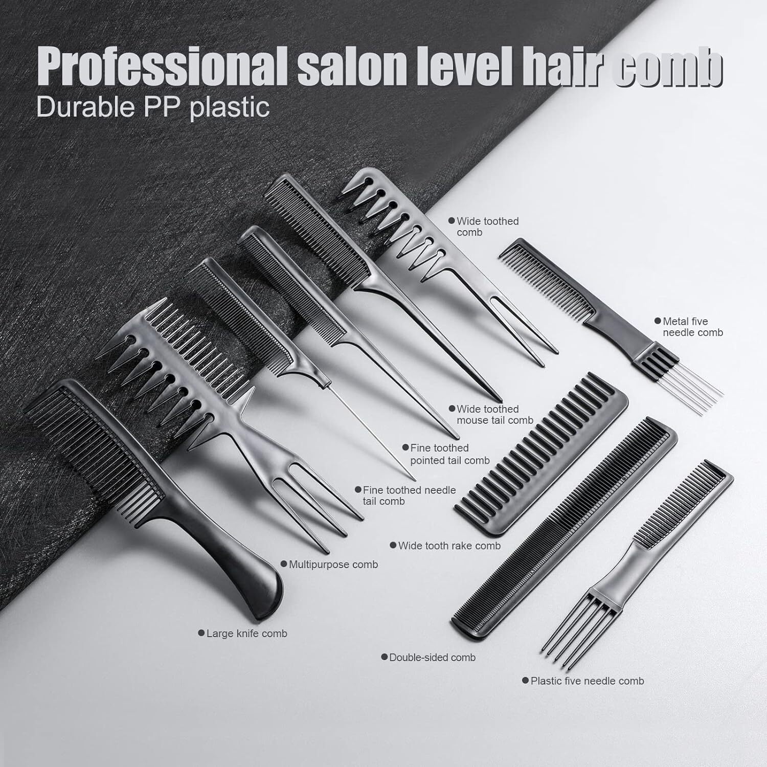 10Pcs Hair Styling Comb Set Salon Barber Hairstylist Big Wide Tooth Comb Hair Brush Retro Hairdressing Style Accessories