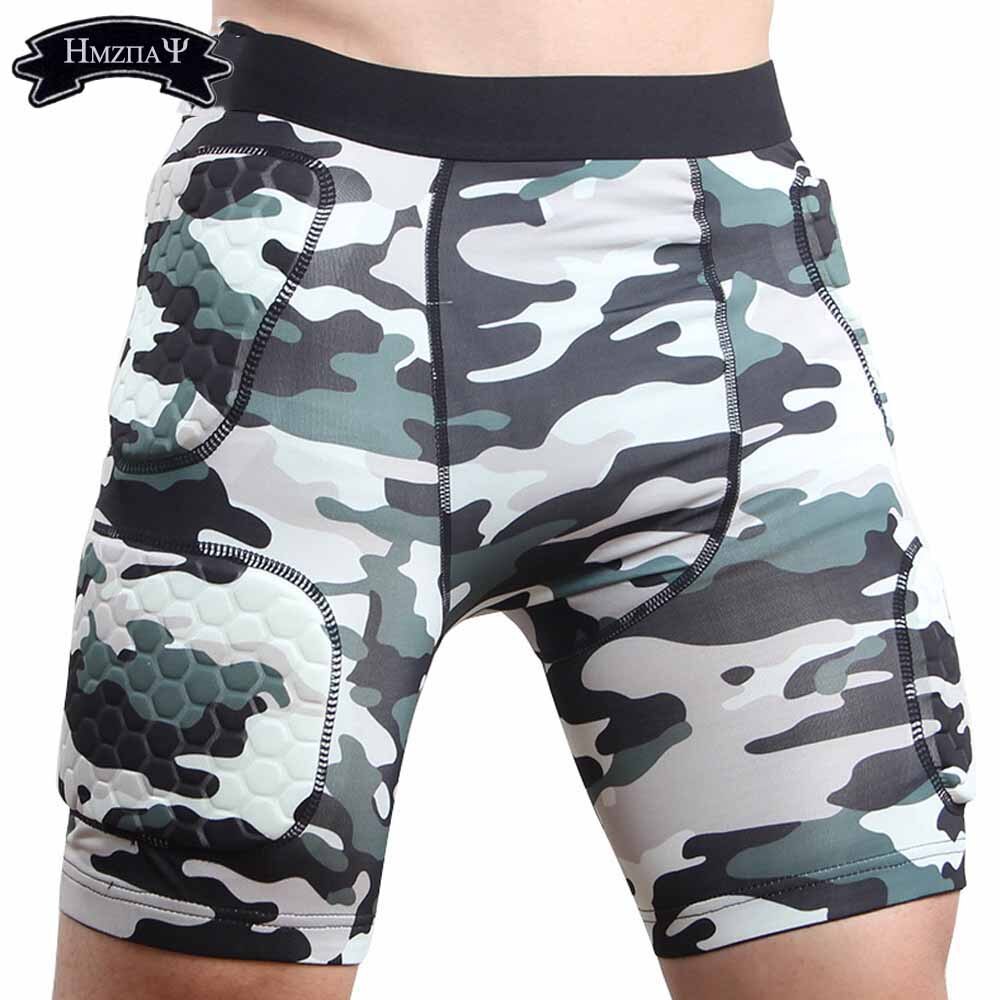 Mænds tykkere kompression sports camo tynde anti-kollision shorts til rugby fodbold ski træning bikage lårbeskytter