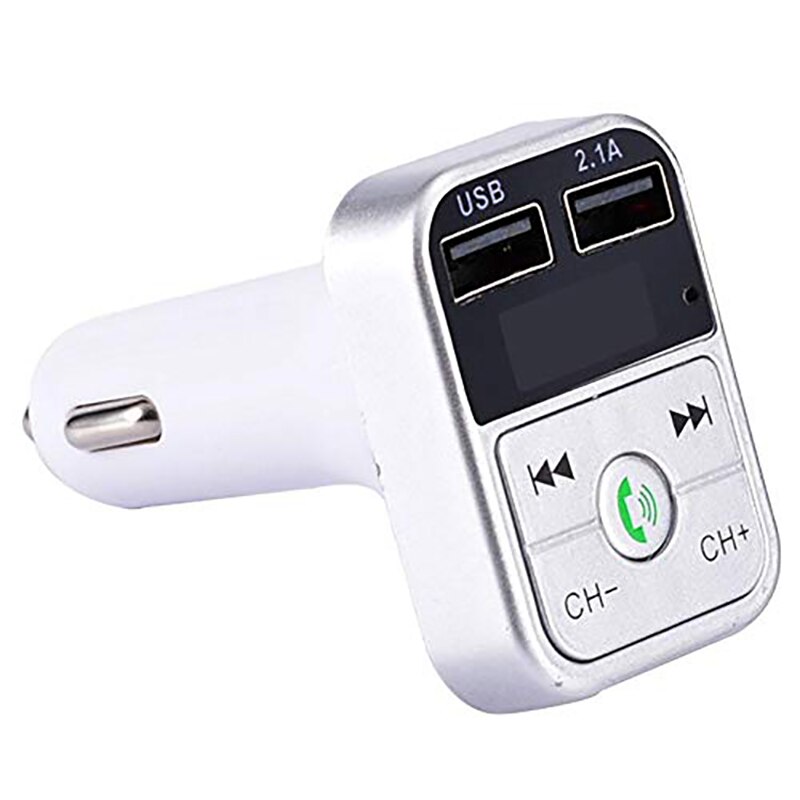 Car Charger Mobil B2 Bluetooth Car Kit FM Radio Transmitter Car MP3 Player USB Charger Quick Charge Mobile Phone Modulator: Silver