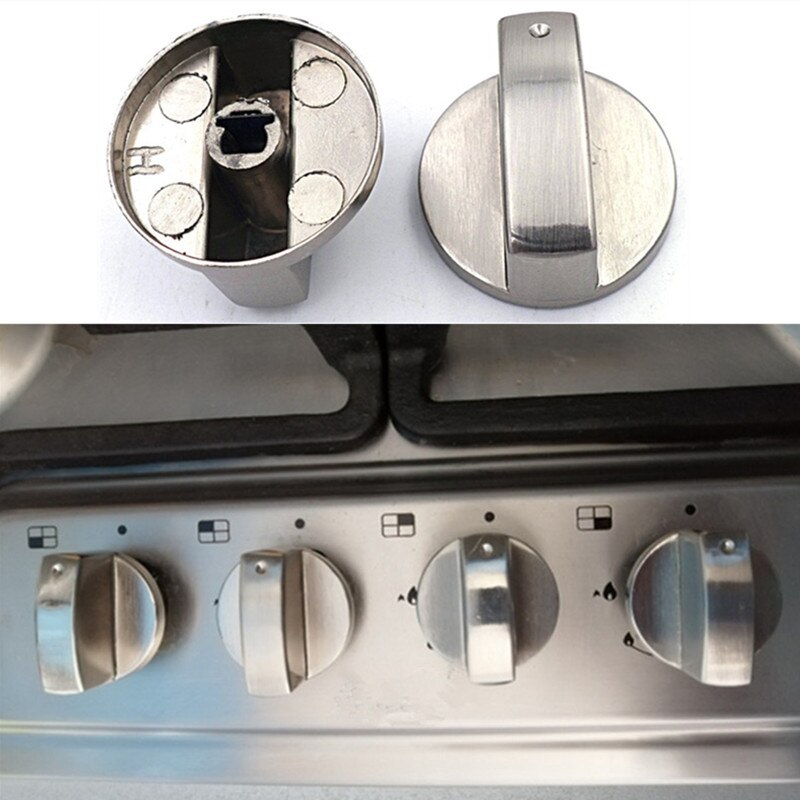 Gasfornuis Knoppen Fornuis Oven Schakelaar 6Mm Gas Fornuis Accessoires Vergadering Button Universal Silver