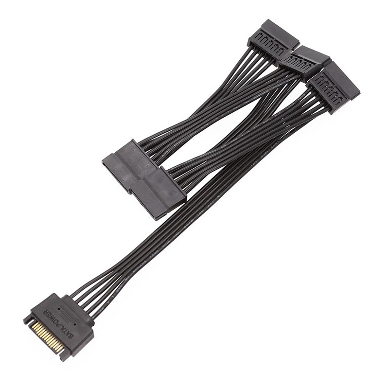 (2PCS) 15 Pin SATA Power Extension Hard Drive Cable 1 Male To 5 Female Splitter Adapter Hard Disk Expansion Cable (3TF)